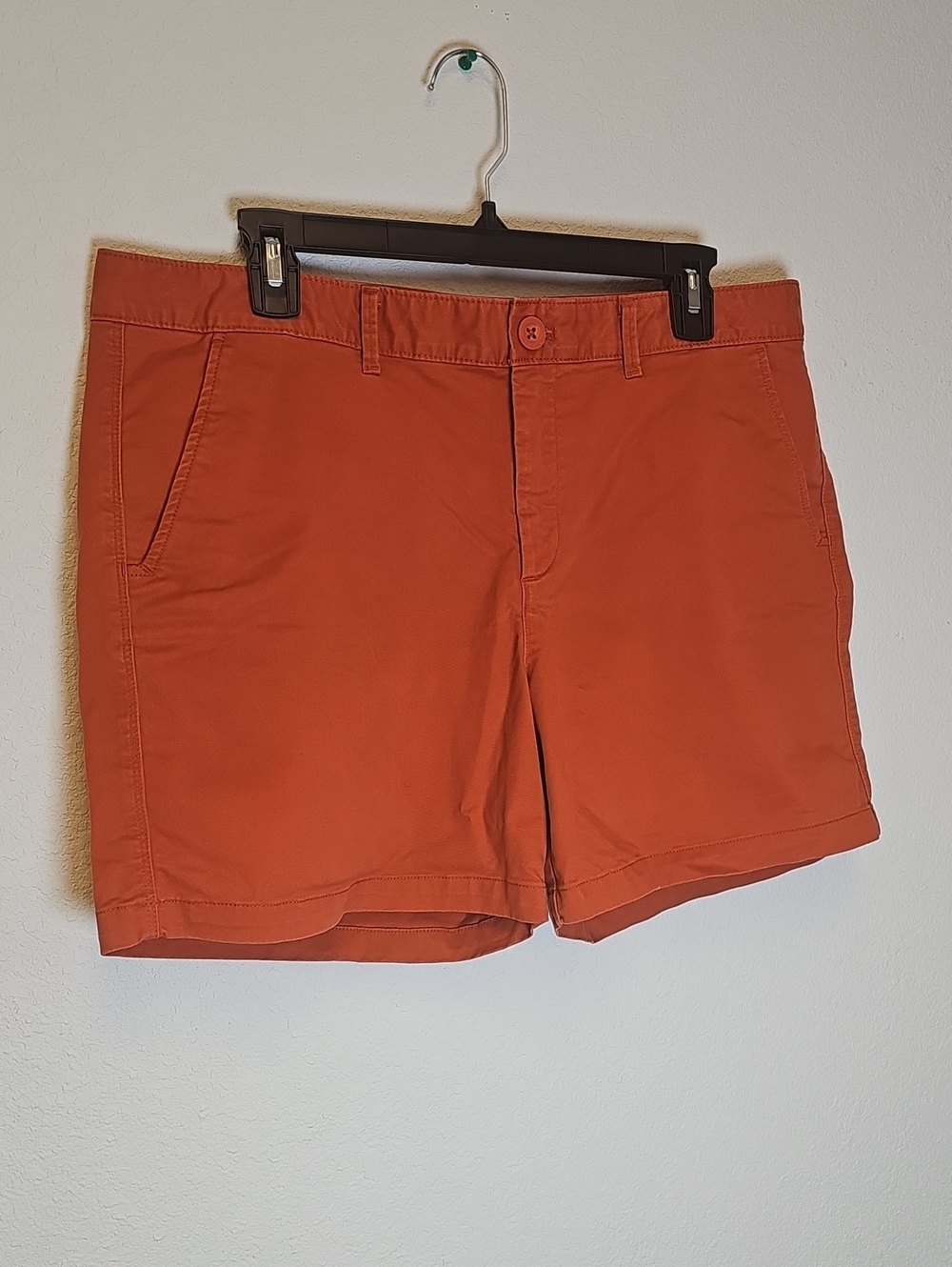 Eddie Bauer Specially Dyed Burnt Orange Flat Front Chino Shorts Like Brand New!